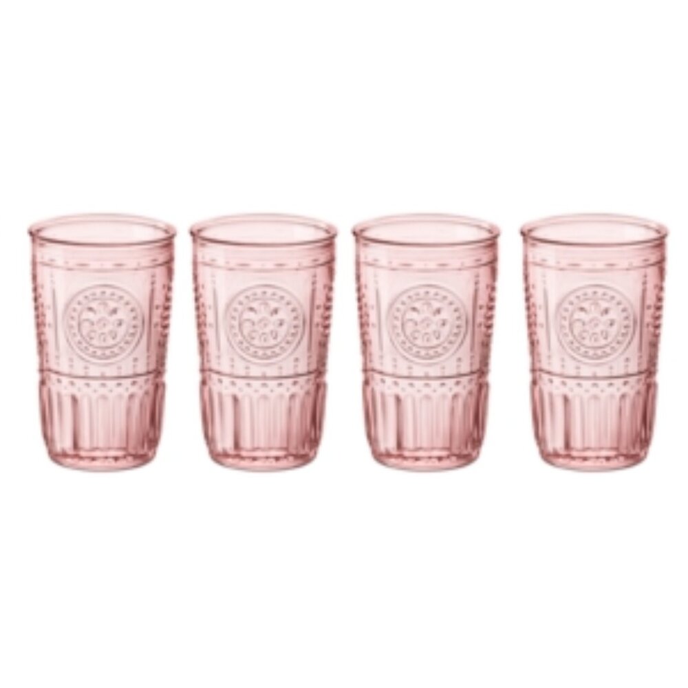 Bormioli Rocco Romantic Tumbler Set of 4 10.25 Oz Cotton Candy